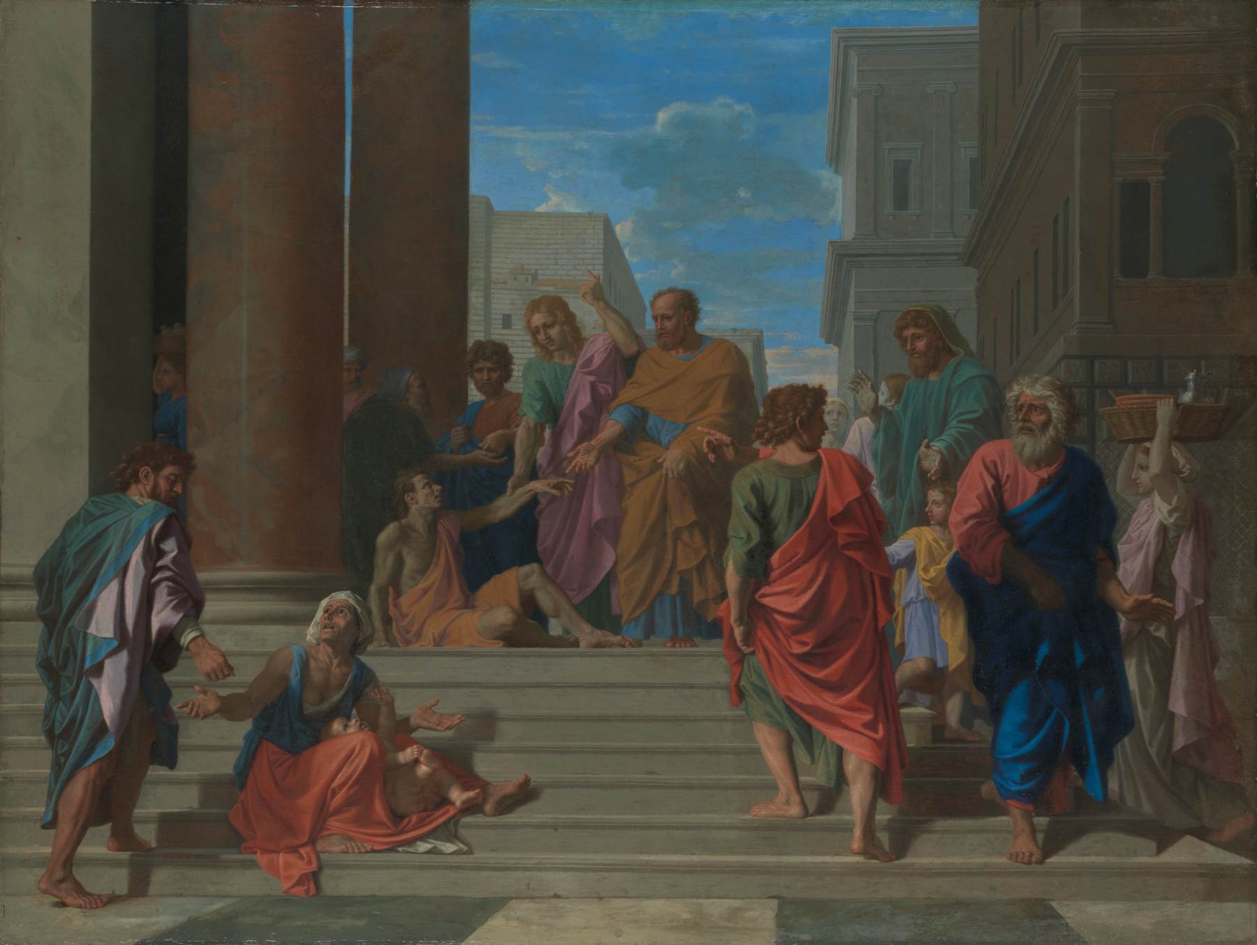 Sts Peter and John Healing the Lame Man by POUSSIN, Nicolas