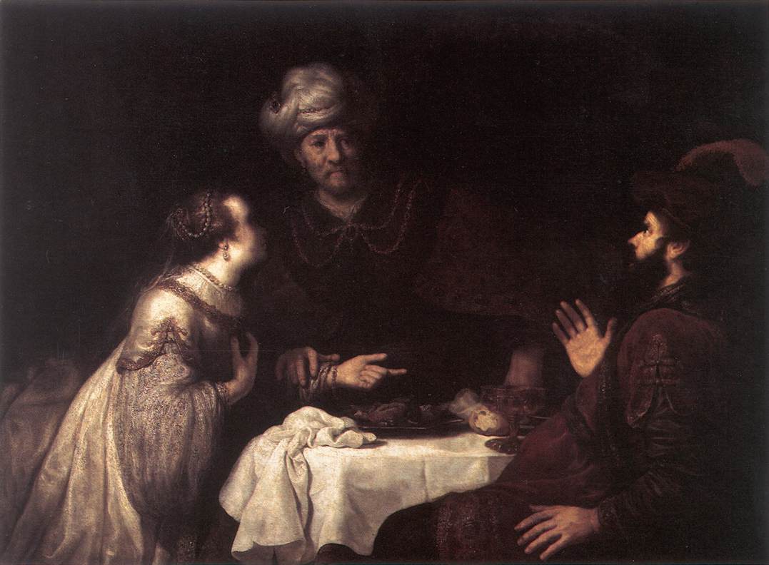 Esther and Haman before Ahasuerus by