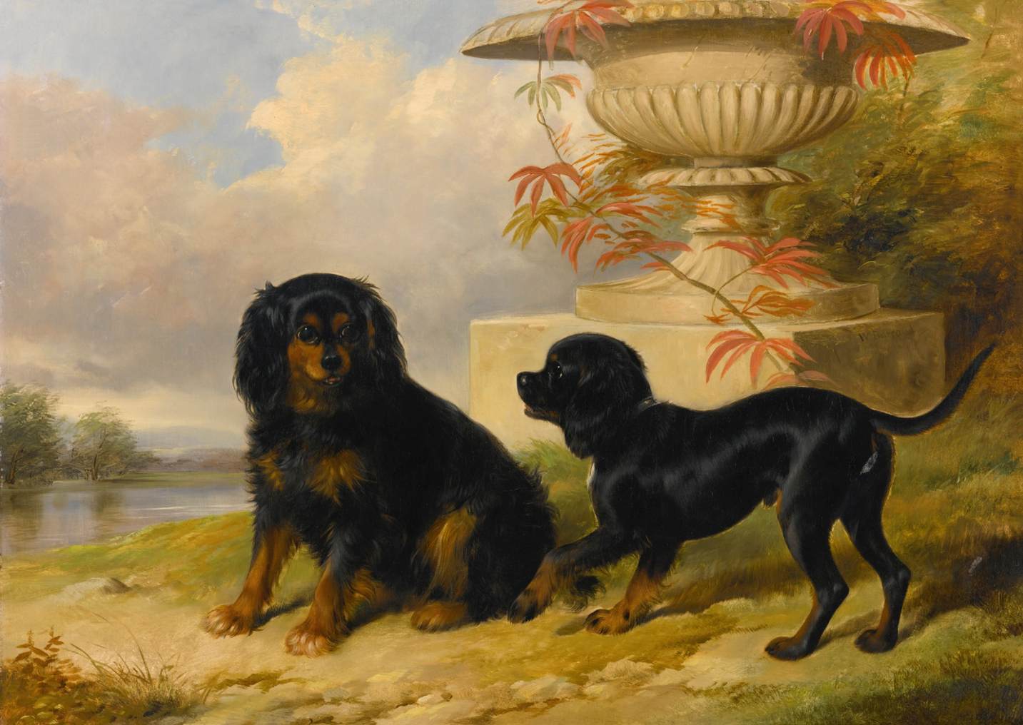 Portrait of Lord Methuen's Spaniels, Gipsy and Fairy by