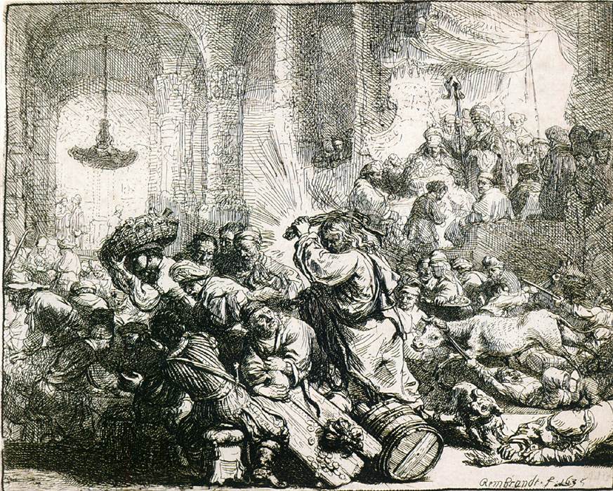 Christ driving the money-changers from the Temple by REMBRANDT Harmenszoon van Rijn