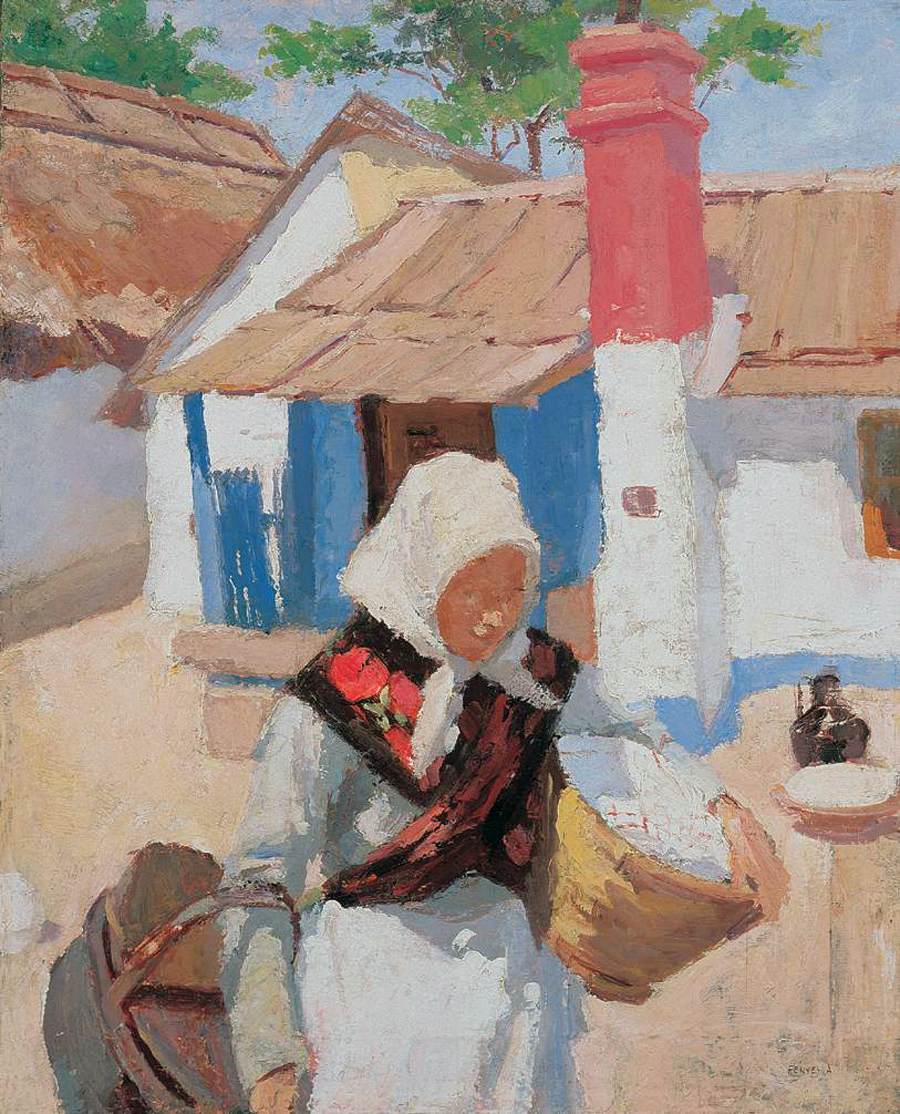 Peasant Girl Bringing Basket by