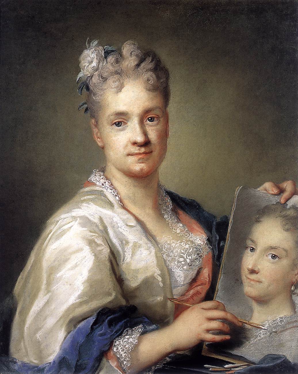 Self-Portrait Holding a Portrait of Her Sister by