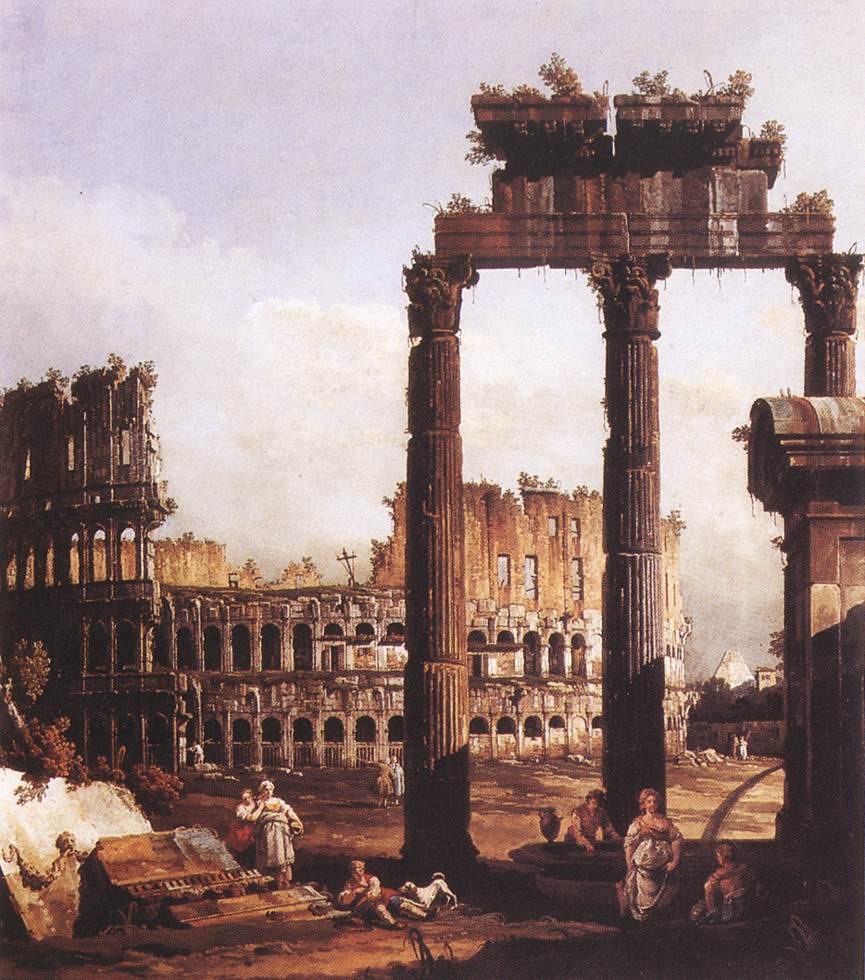 Capriccio with the Colosseum by BELLOTTO, Bernardo