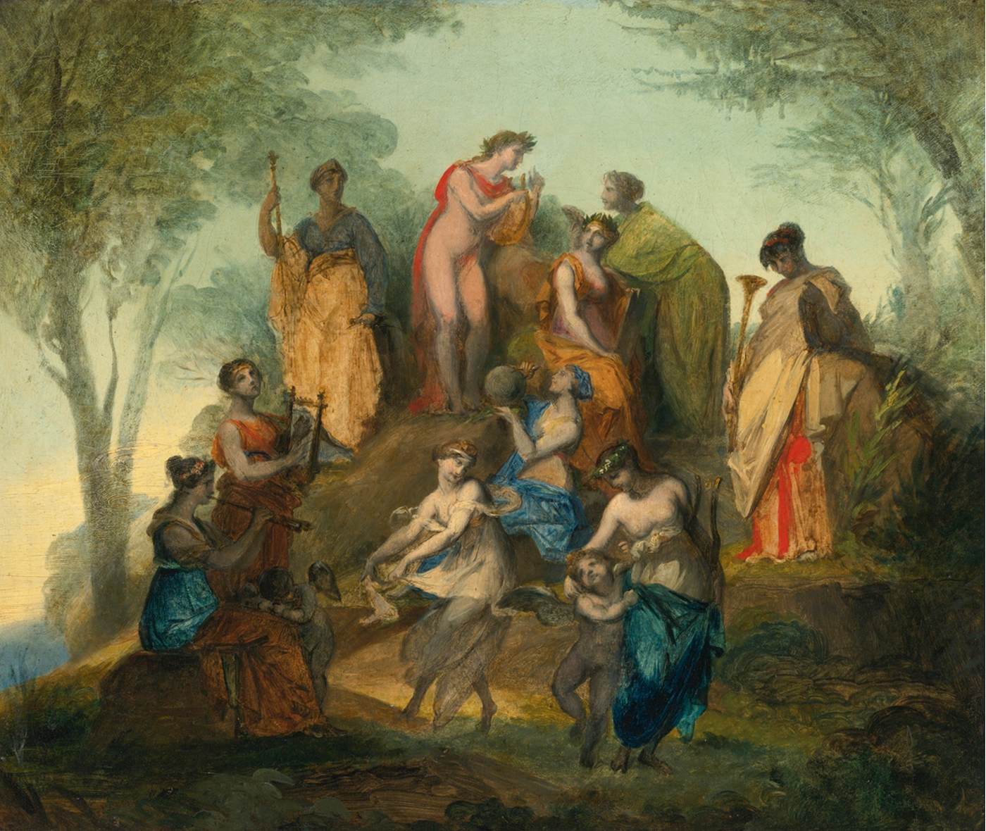 Apollo and the Nine Muses on Mount Parnassus by