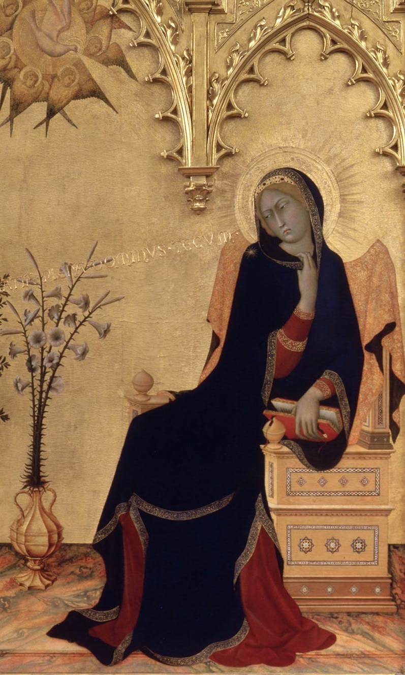 Annunciation and Two Saints (detail) by SIMONE MARTINI