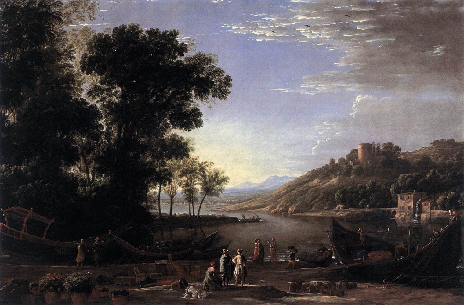 Landscape with Merchants by CLAUDE LORRAIN