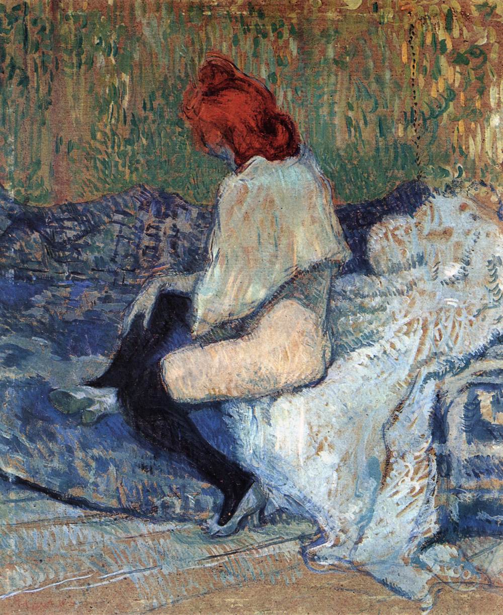 Red-Haired Woman on a Sofa by TOULOUSE-LAUTREC, Henri de