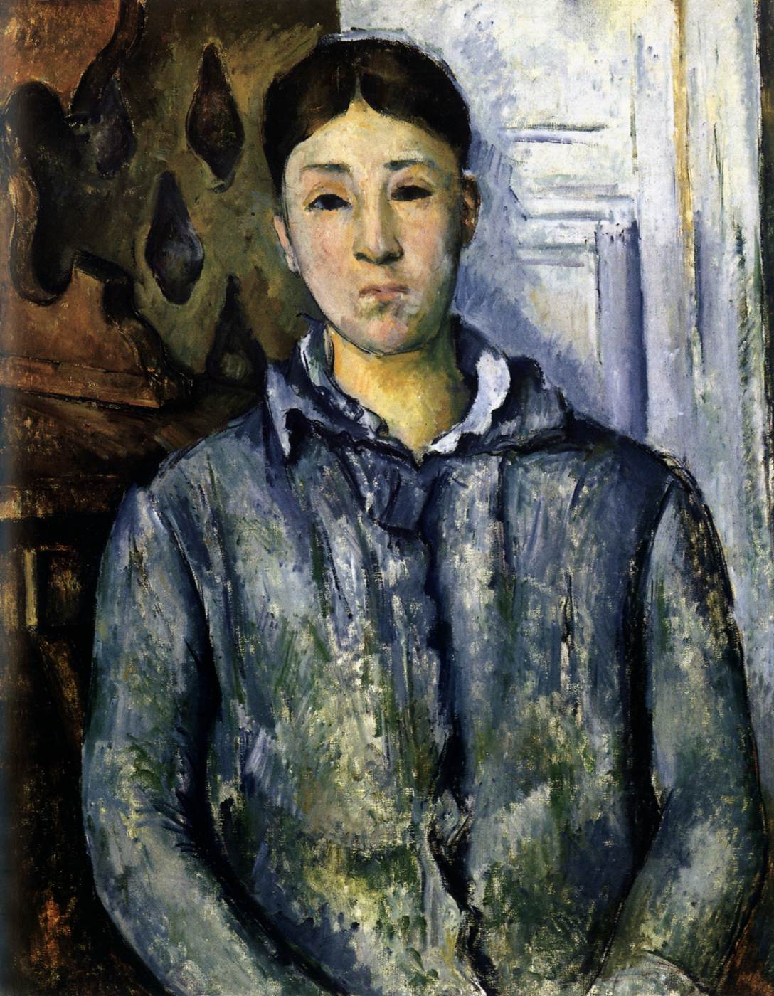 Madame Cézanne in Blue by CÉZANNE, Paul