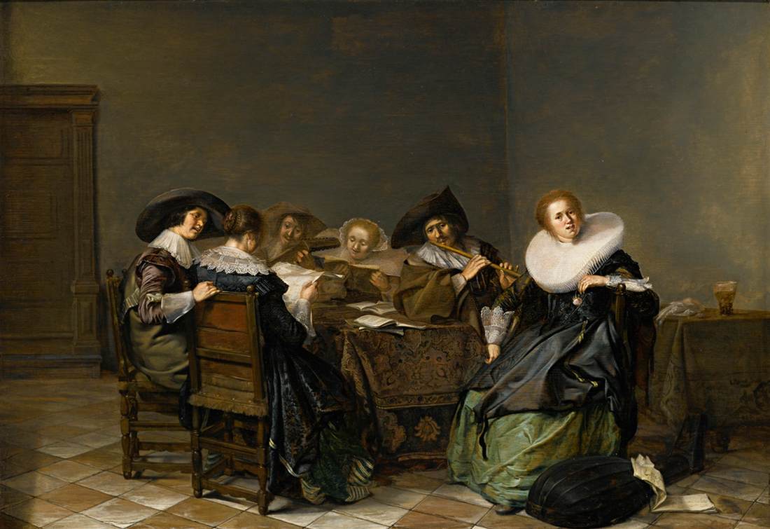 Interior with Musicians Seated around a Table by