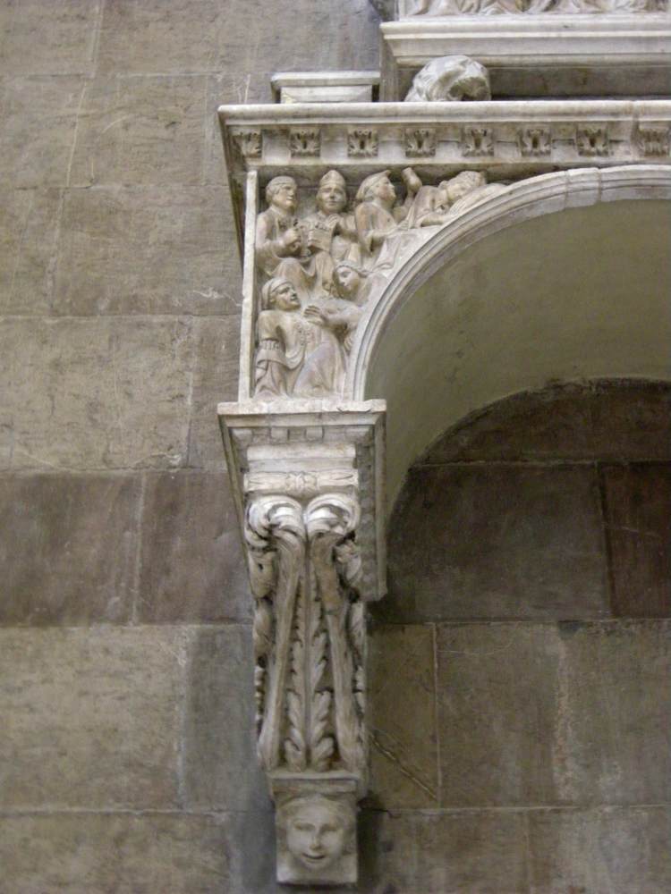 Monument of Bishop Antonio d'Orso (spandrel reliefs) by TINO DI CAMAINO