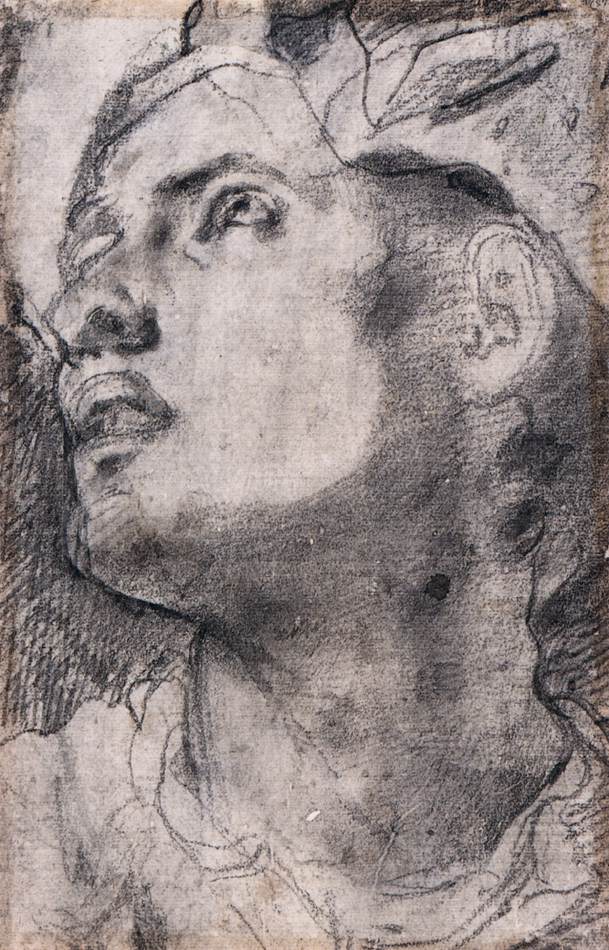 Head of a Man Wearing a Hat (verso) by PONTORMO, Jacopo