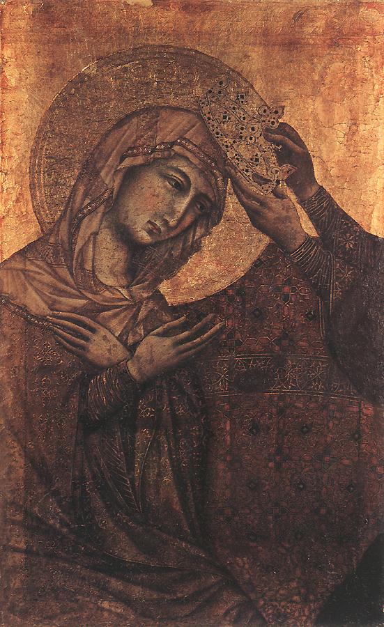 Coronation of the Virgin (panel 5, fragment) by DUCCIO di Buoninsegna