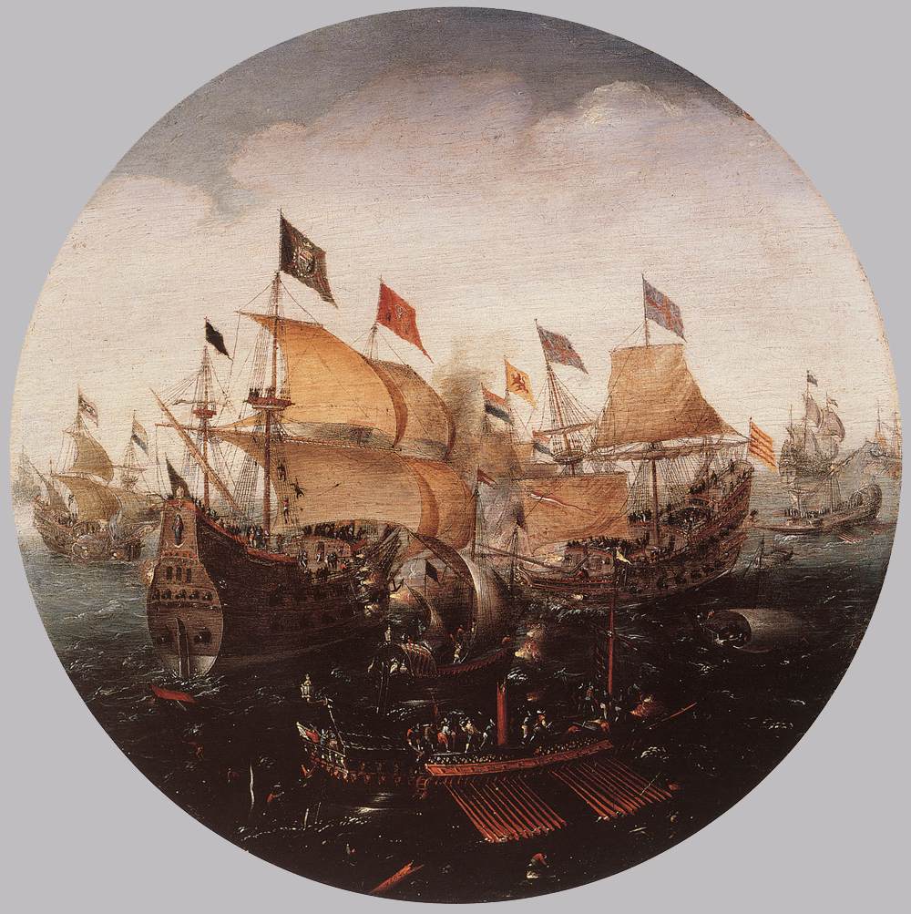 Sea Battle between Dutch and Spanish Boats by ANTHONISZ, Aert