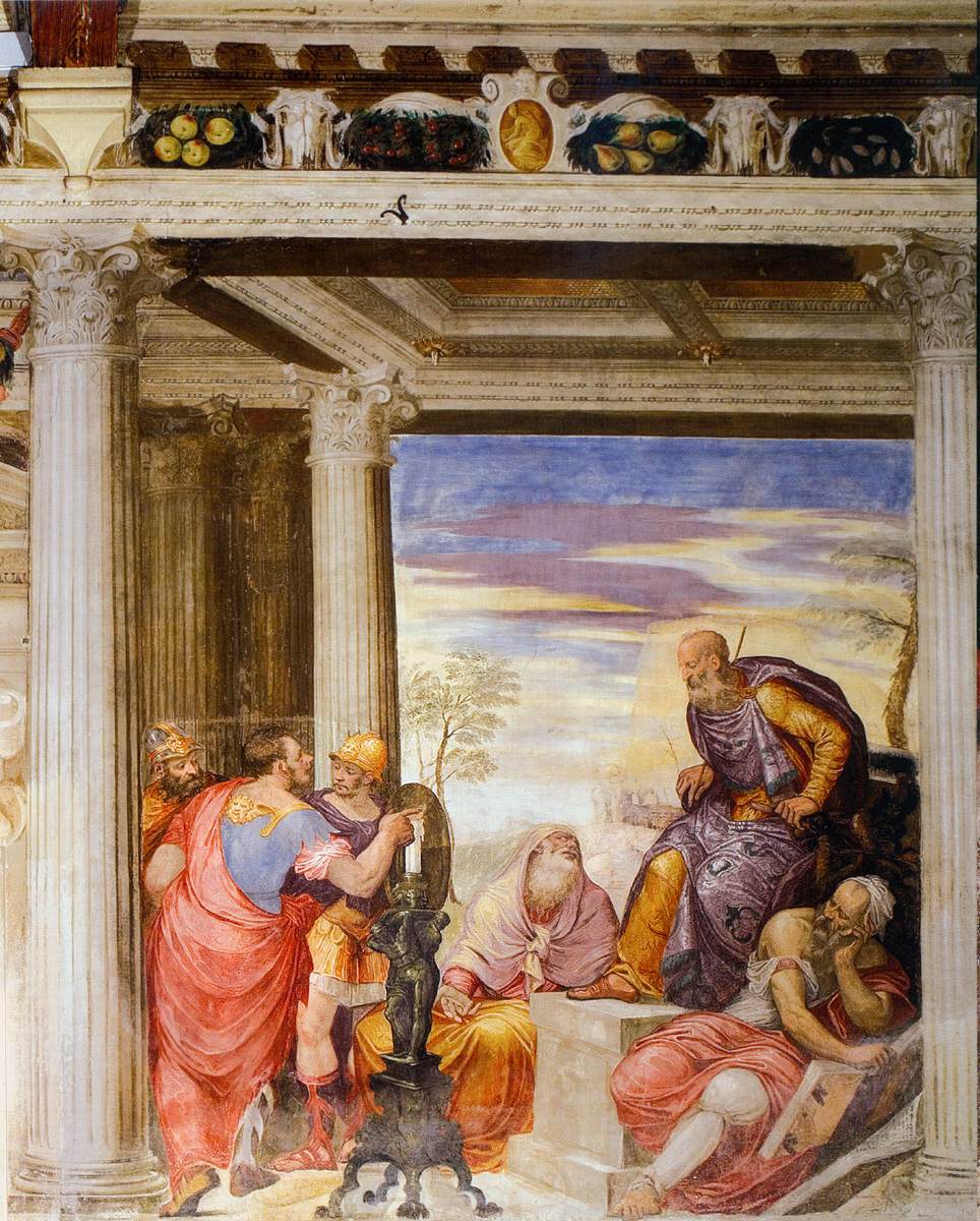 East wall of the camerone (detail) by FASOLO, Giovanni Antonio