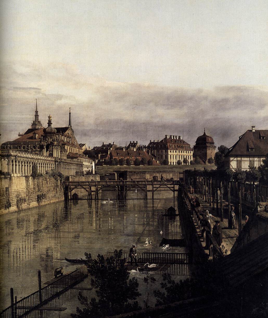 The Moat of the Zwinger in Dresden (detail) by BELLOTTO, Bernardo