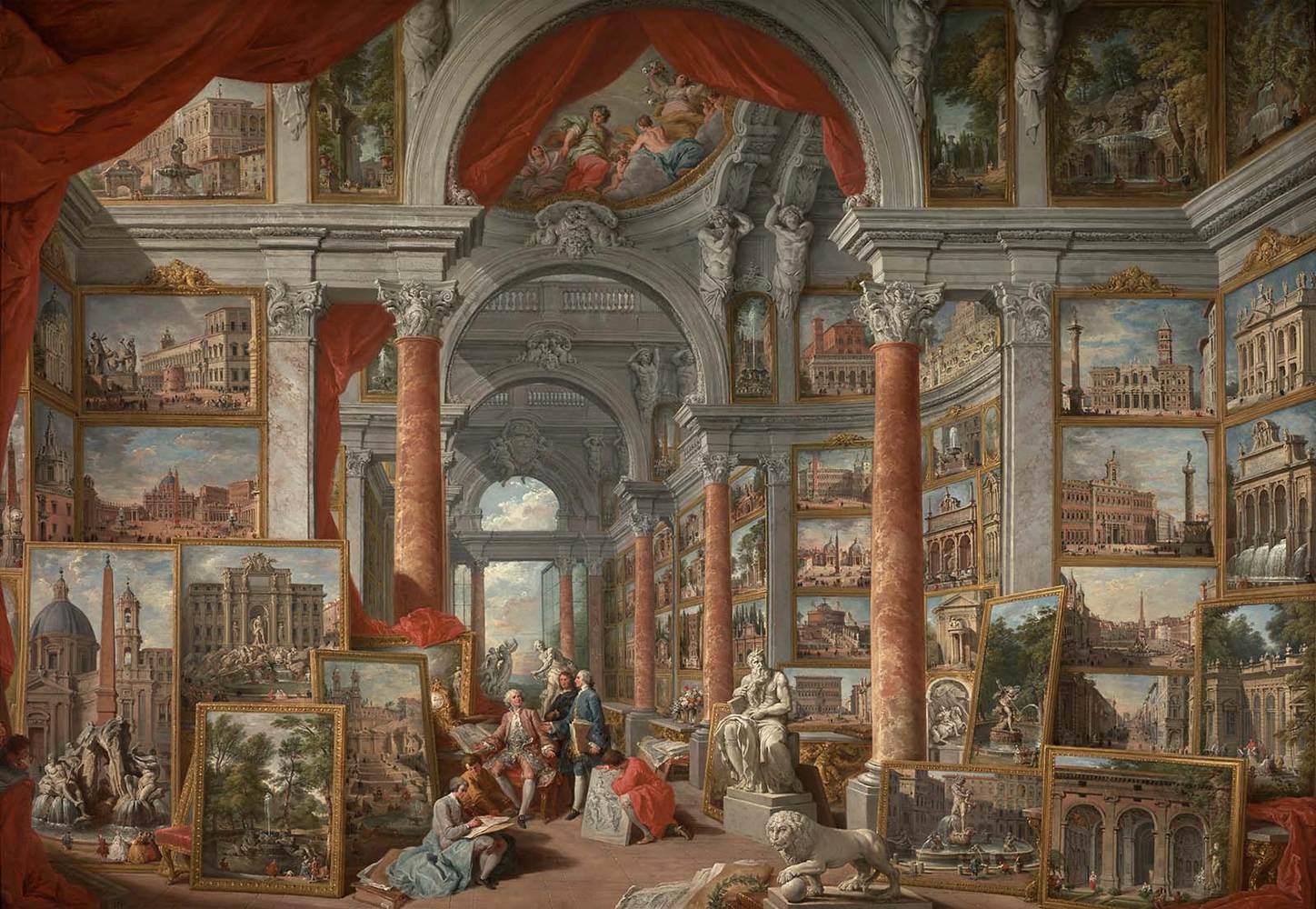 Picture Gallery with Views of Modern Rome by PANNINI, Giovanni Paolo