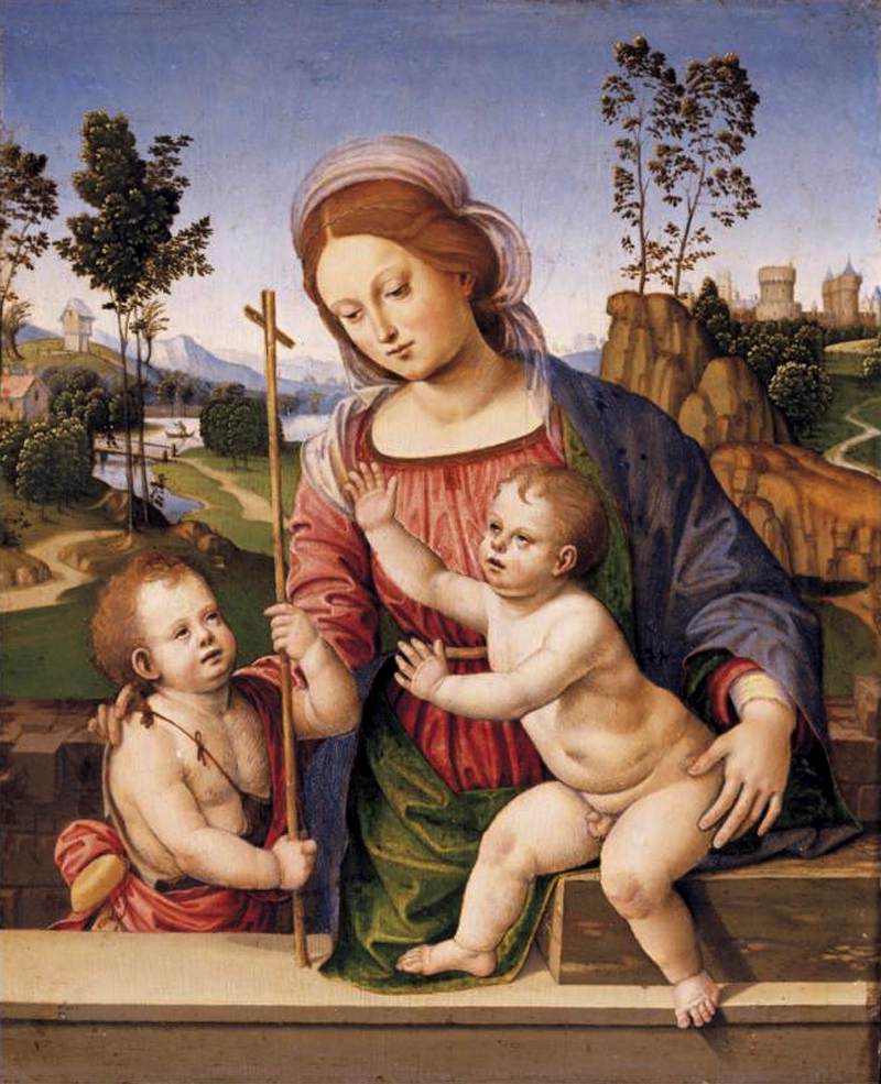 Madonna and Child with the Infant St John the Baptist by VITI, Timoteo