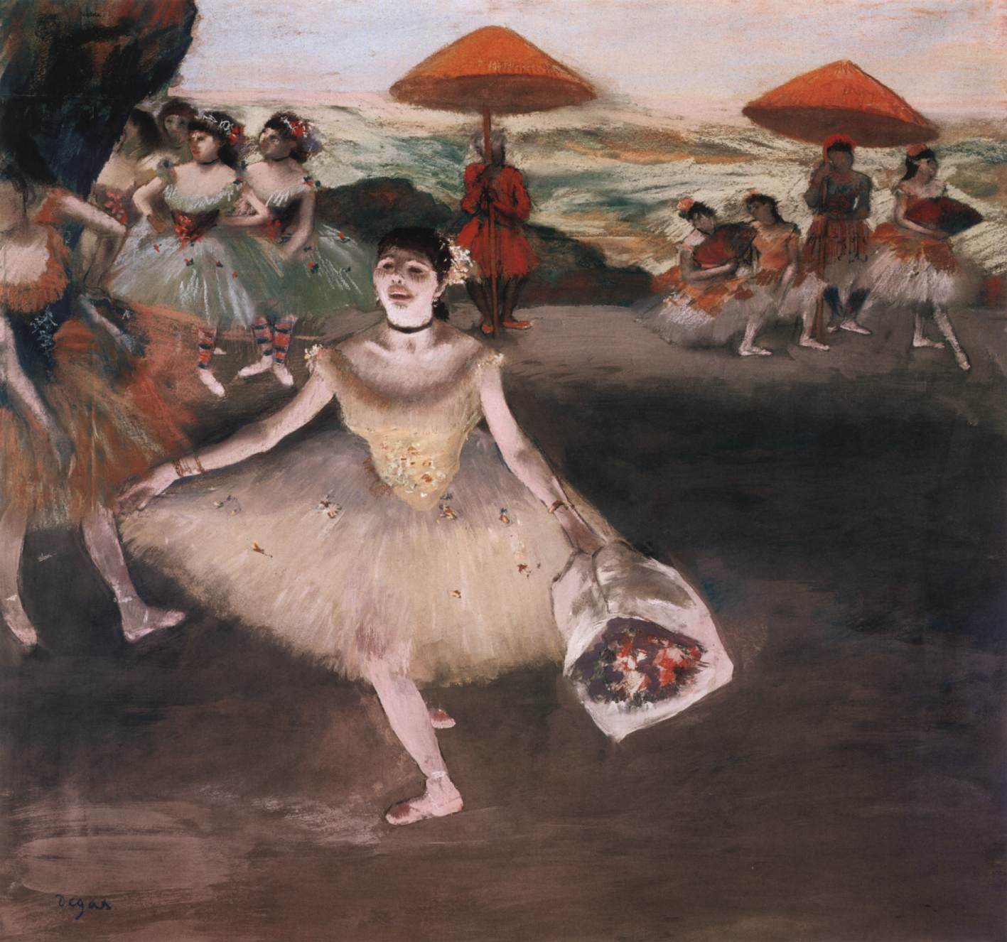 Ballerina with a Bouquet, Curtsying by DEGAS, Edgar