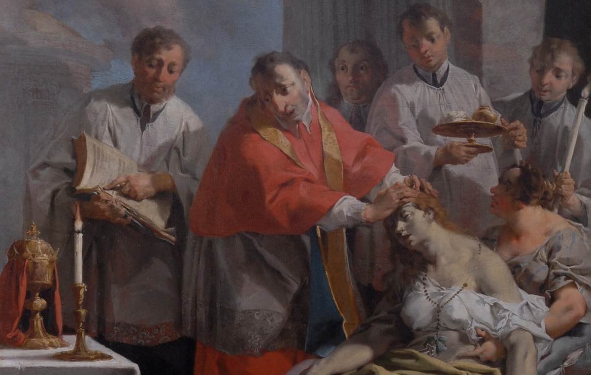 St Charles Borromeo Conforms the Plague-Infected (detail) by SAMBACH, Caspar Franz