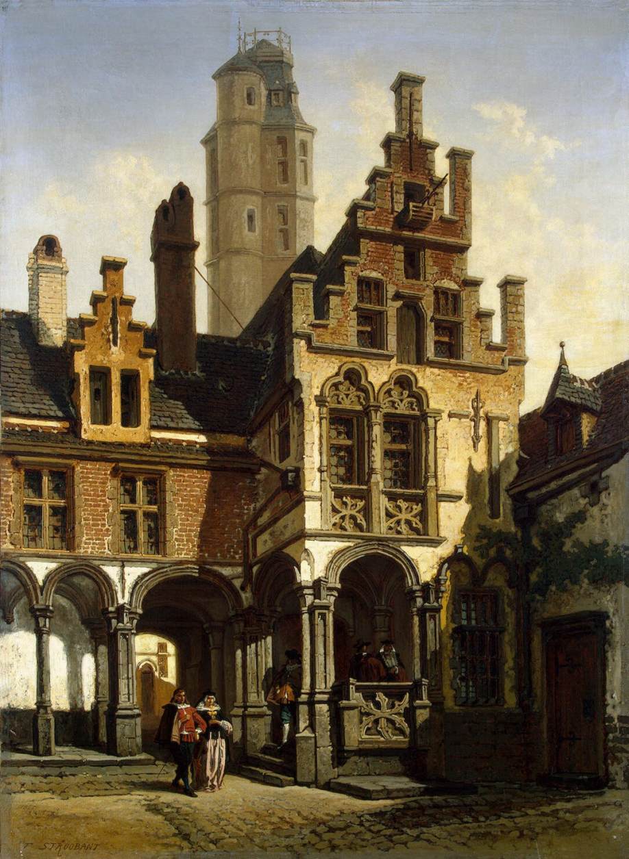 Courtyard of the Palace of Marguerite of Austria in Mechelen by STROOBANT, François