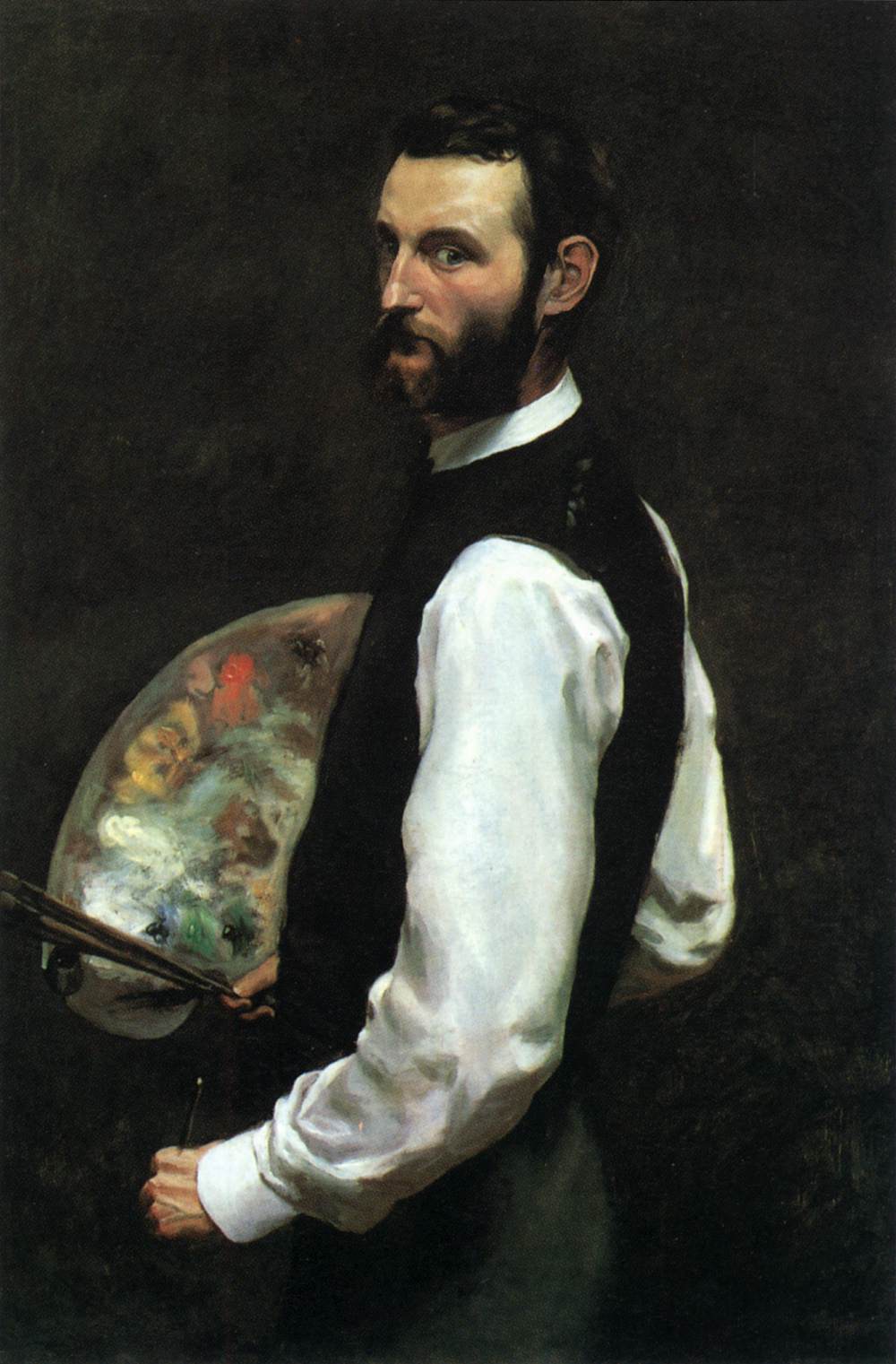 Self-Portrait with Palette by BAZILLE, Jean-Frédéric