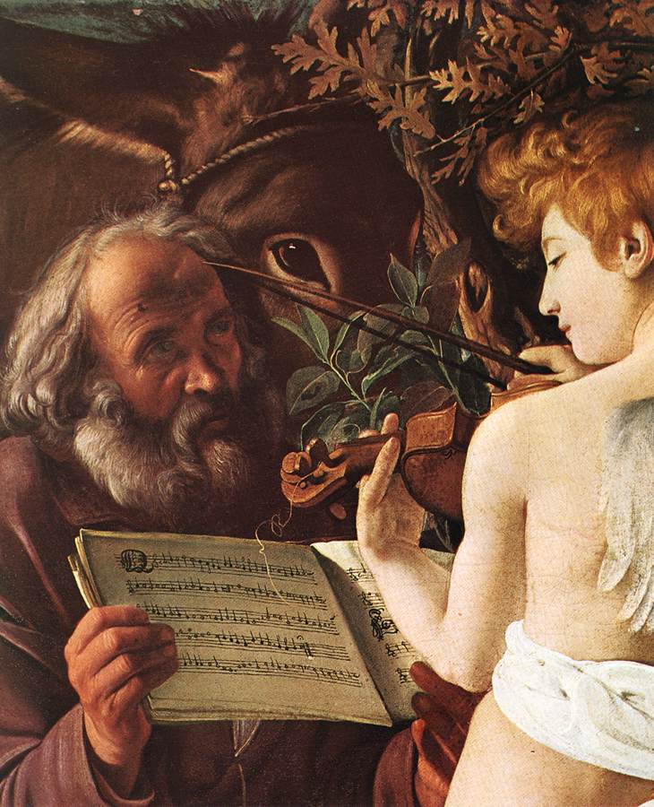 Rest on Flight to Egypt (detail) by CARAVAGGIO