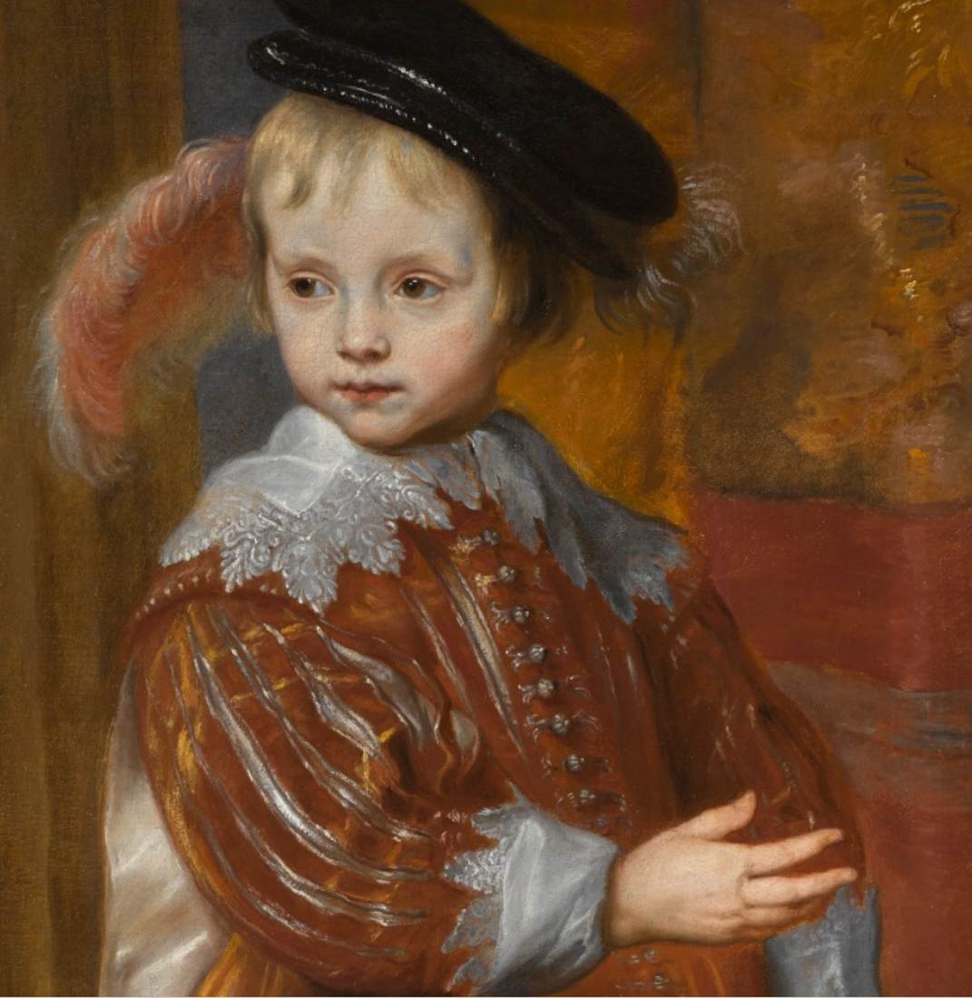 Portrait of Prince Willem II of Orange as a Young Boy, with a Dog (detail) by