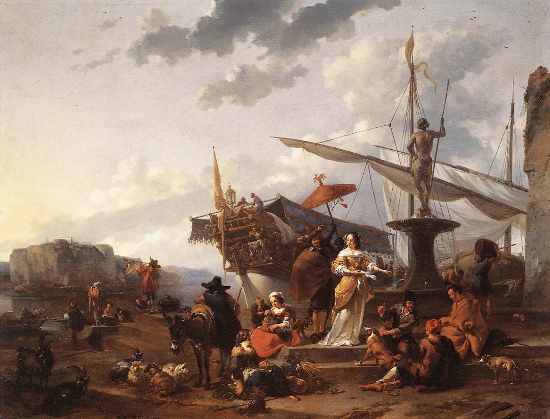 A Southern Harbour Scene by BERCHEM, Nicolaes (Claesz.)