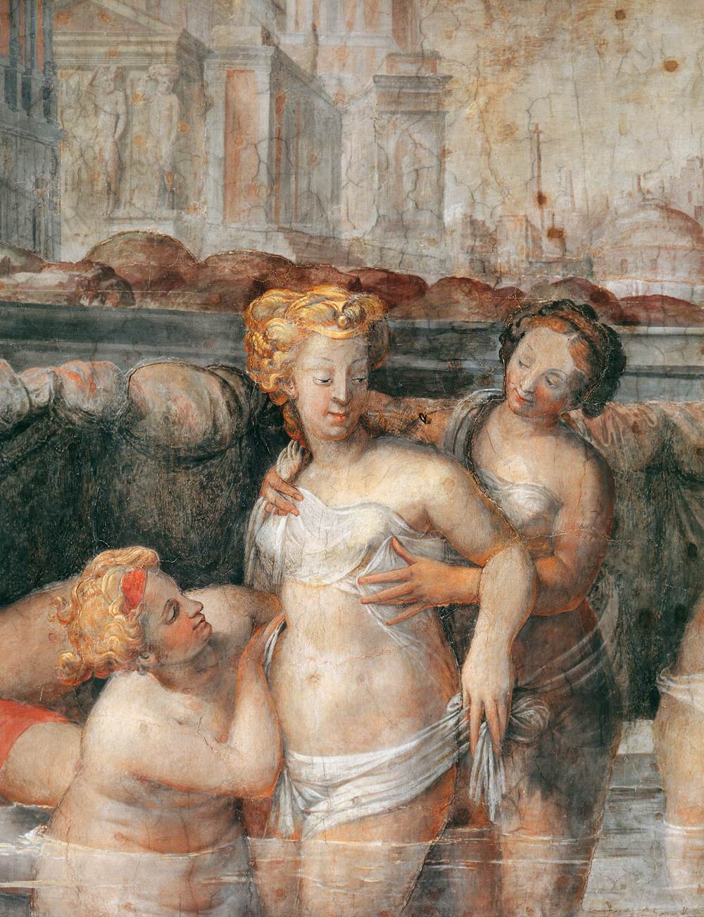 Bathsheba Bathing (detail) by SALVIATI, Cecchino del