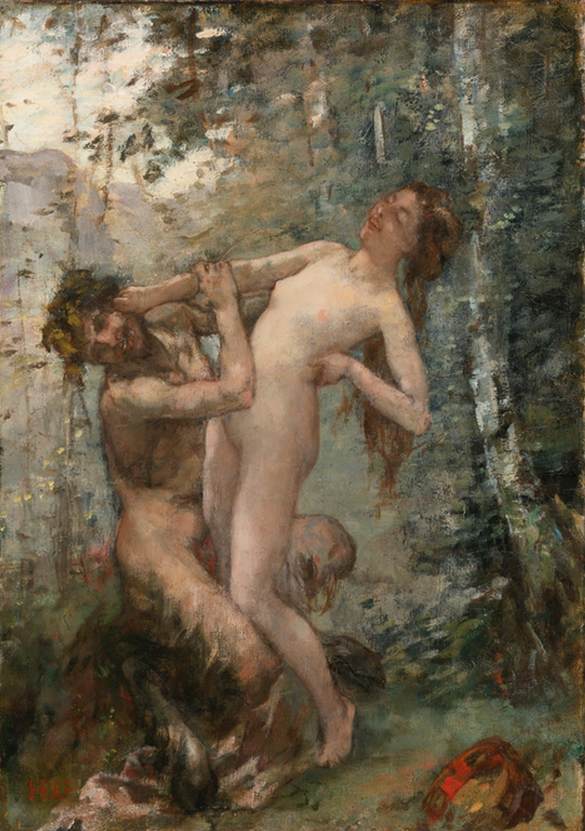 Satyr and Bacchante by GERVEX, Henri