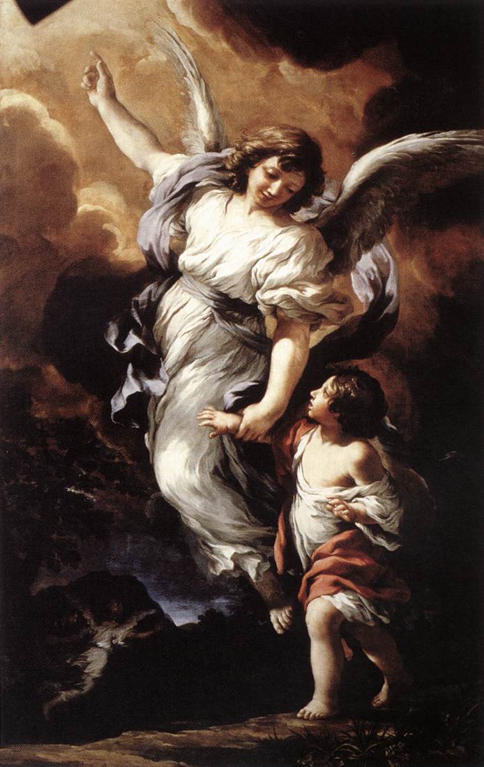 The Guardian Angel by CORTONA, Pietro da