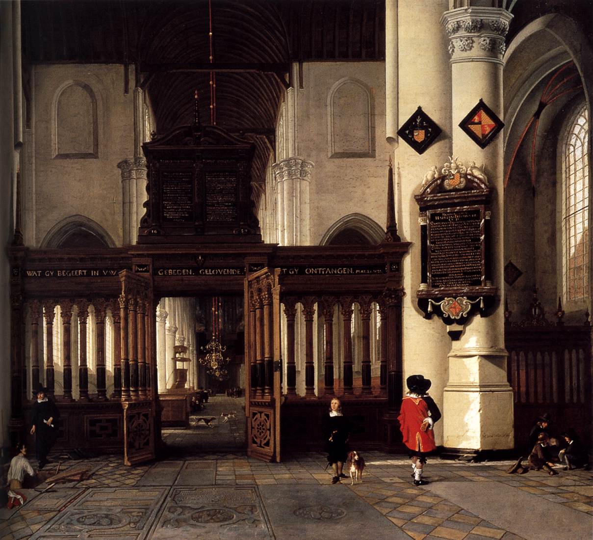 Interior of the Nieuwe Kerk, Delft, with the Memorial Tablet of Adriaen Teding van Berkhout by