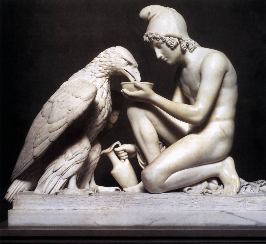 Ganymede Waters Zeus as an Eagle by THORVALDSEN, Bertel