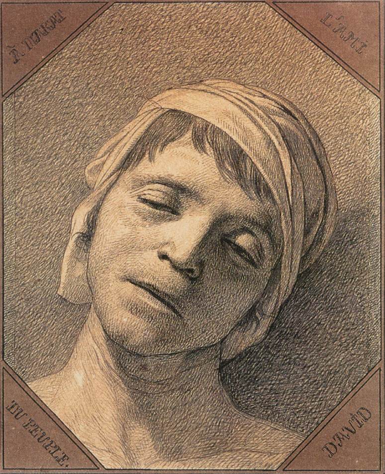 Head of the Dead Marat by DAVID, Jacques-Louis