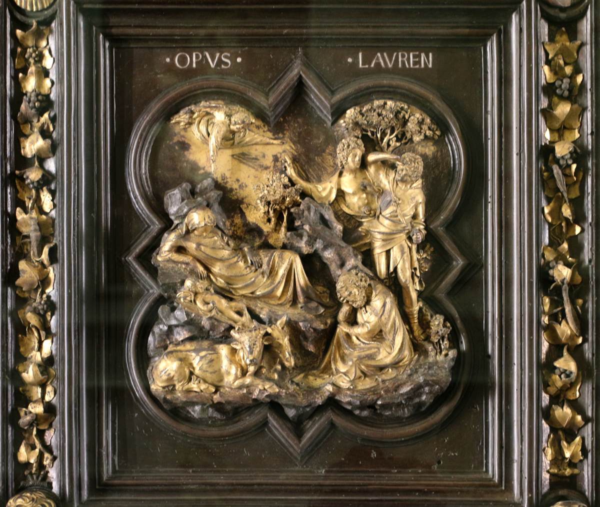 North doors panels: 2. Nativity by GHIBERTI, Lorenzo