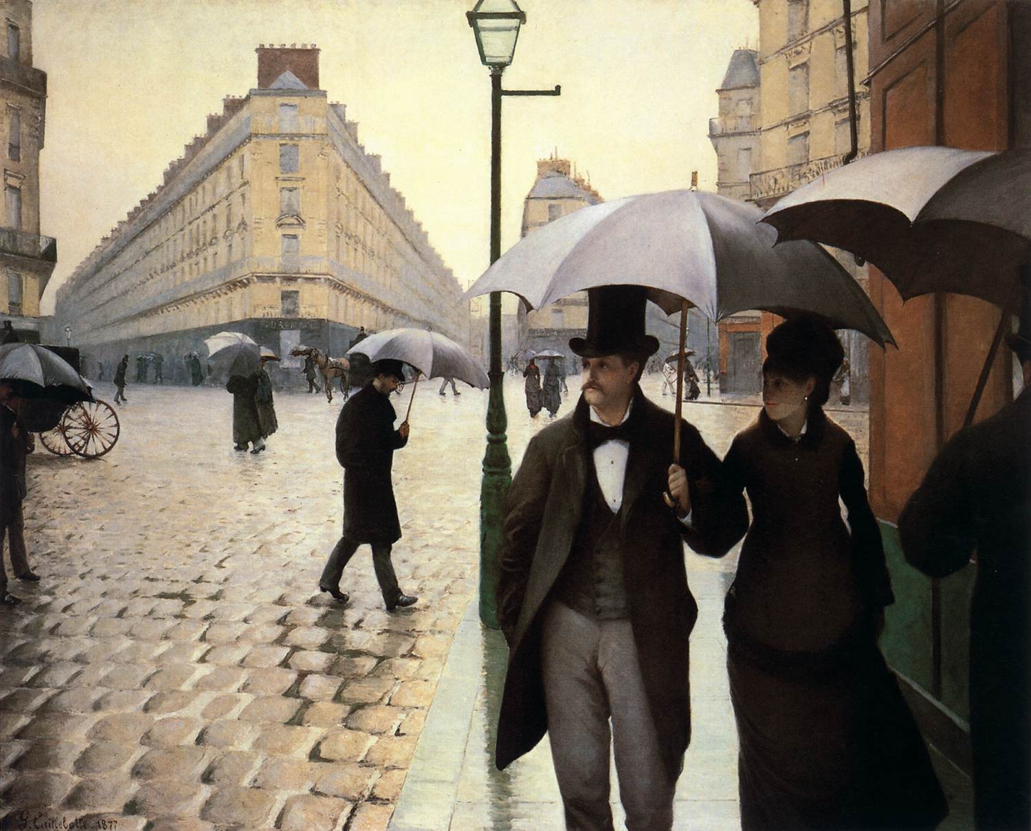 Paris Street, Rainy Day (detail) by CAILLEBOTTE, Gustave