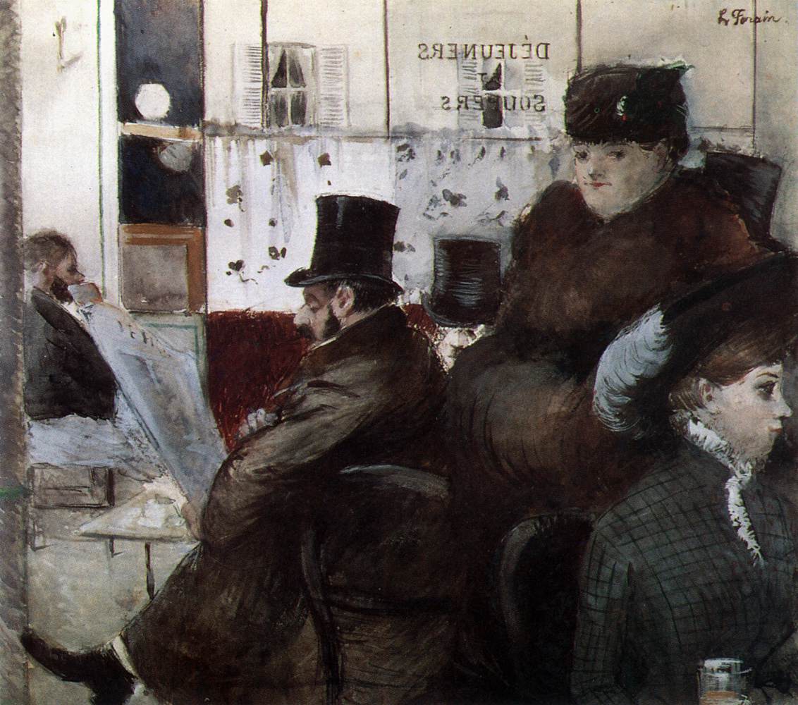 In the Café de la Nouvelle-Athènes by FORAIN, Jean-Louis