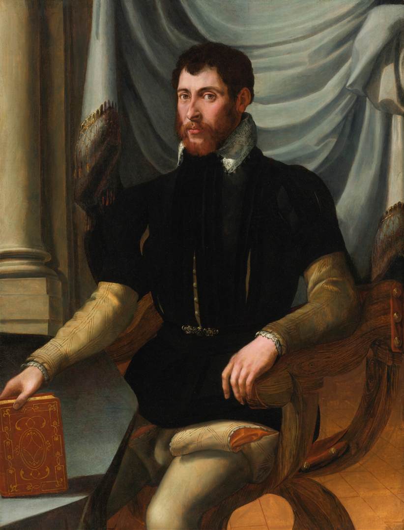 Portrait of a Seated Man Holding a Book by CAVALORI, Mirabello