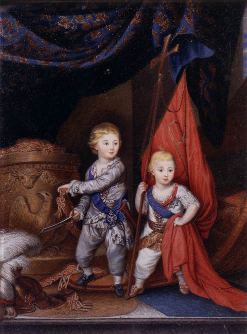 Portrait of Grand Dukes Alexander Pavlovich and Konstantin Pavlovich by BROMPTON, Richard