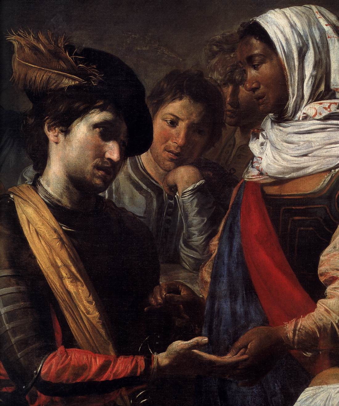 Company with Fortune-Teller (detail) by VALENTIN DE BOULOGNE