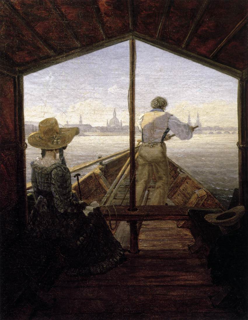 A Gondola on the Elbe near Dresden by CARUS, Karl Gustav