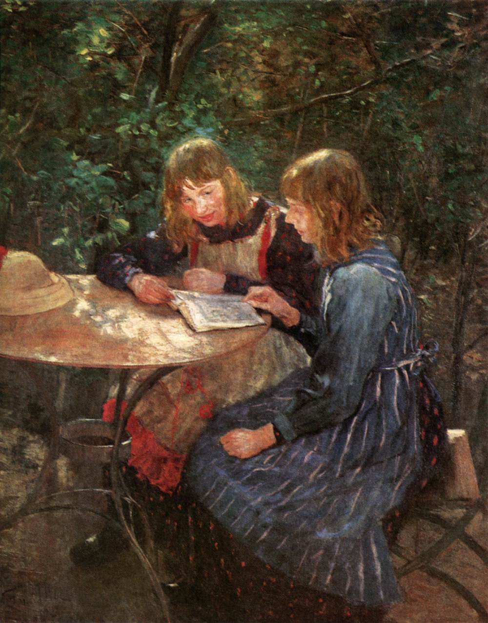 Two Daughters in the Garden by UHDE, Fritz van