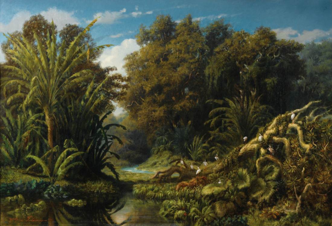 View of a River, Probably in Madagascar by POTÉMONT, Adolphe Martial