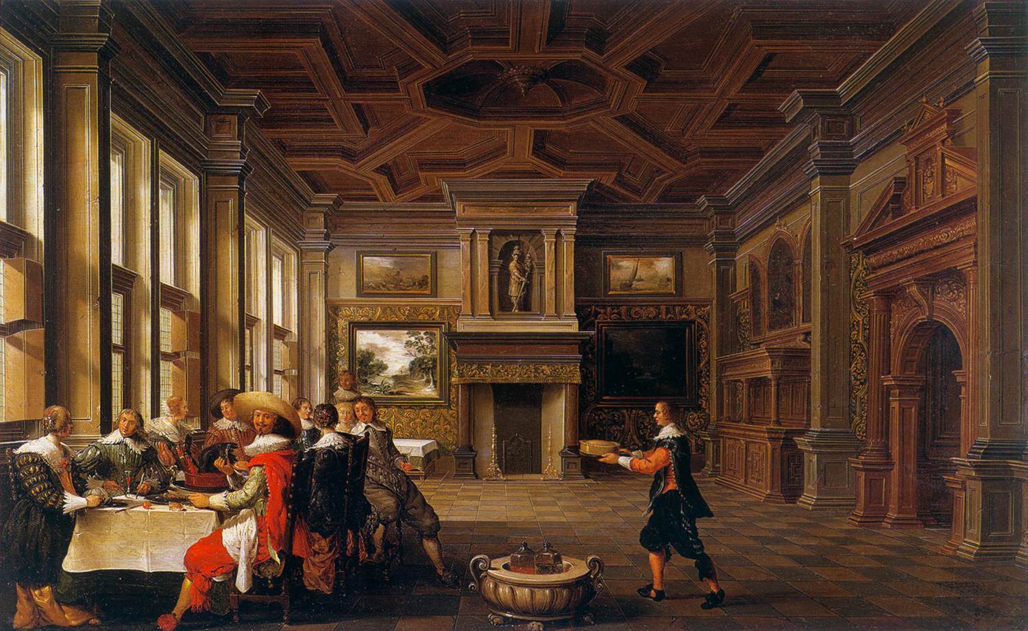 Distinguished Dinner Company in an Interior by DELEN, Dirck van