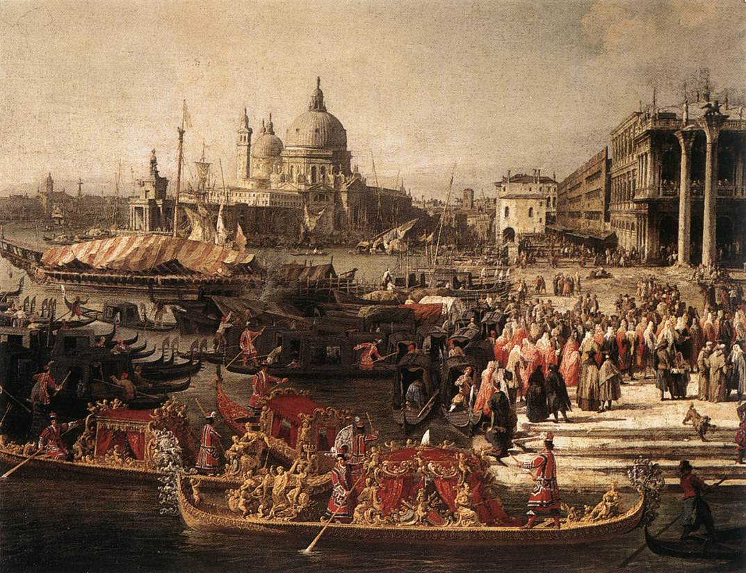 Arrival of the French Ambassador in Venice (detail) by CANALETTO