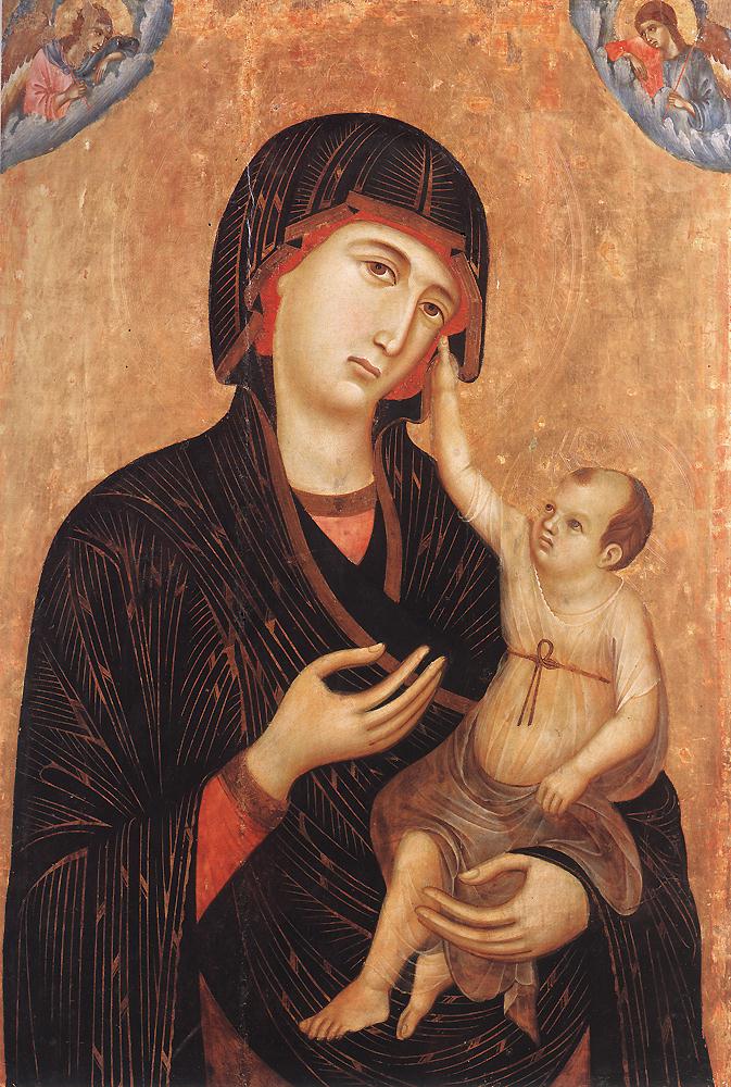 Madonna with Child and Two Angels (Crevole Madonna) by DUCCIO di Buoninsegna