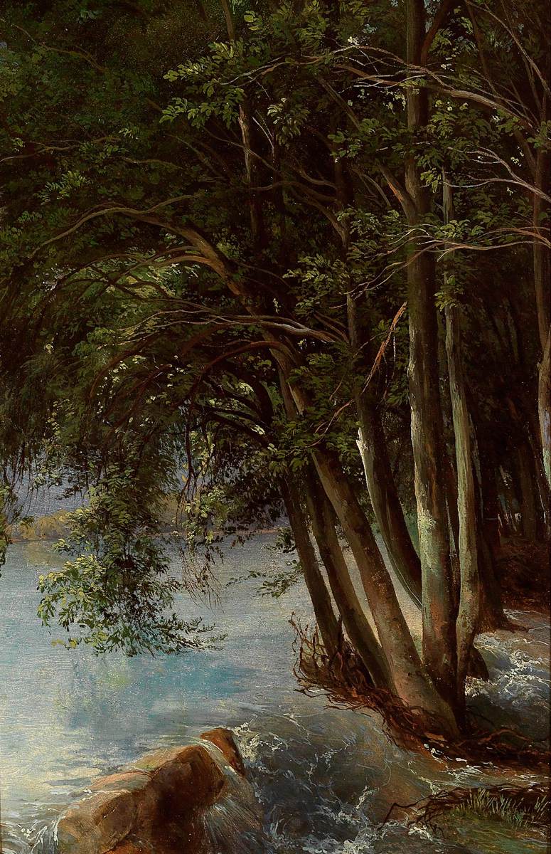 Trees at the Bank by CALAME, Alexandre