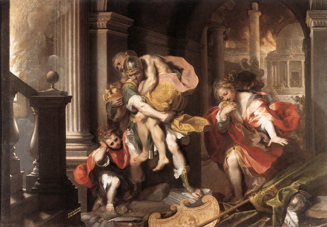 Aeneas' Flight from Troy by BAROCCI, Federico Fiori