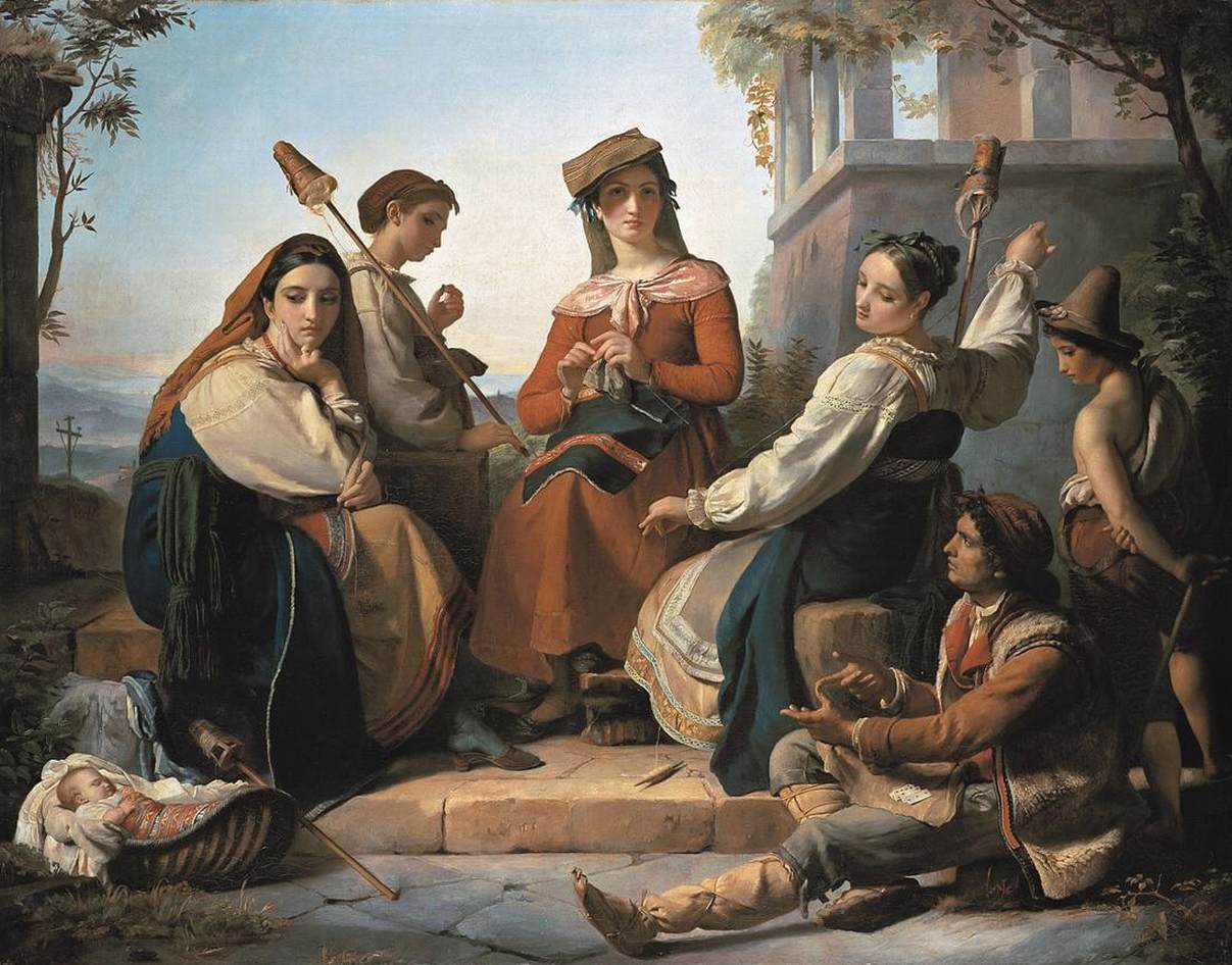 Women Spinning in Fondi by NAVEZ, François-Joseph