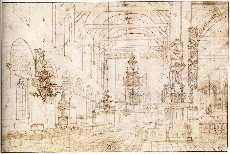 Interior of the Oude Kerk, Delft by VLIET, Hendrick Cornelisz. Van